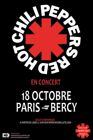 Red Hot Chili Peppers, le 18 et 19 octobre 2011 au Palais Omnisport de Paris Bercy Red Hot Chili Peppers, le 18 et 19 octobre 2011 au Palais Omnisport de Paris Bercy