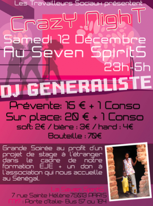 Grande soirée au profit d’une Association Humanitaire le 12 décembre
