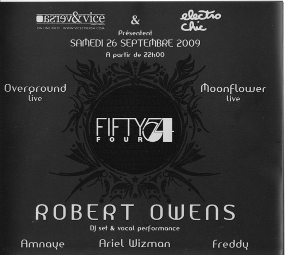 Robert Owens au Showcase Samedi 26 Septembre