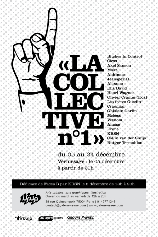 Dernière exposition de l’année à la Galerie l’Issue, COLLECTIVE N°1, vernissage le 5 décembre.